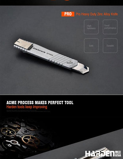 Estilete Profissional HARDEN 18 mm (3/4”) em Liga de Zinco Reforçada