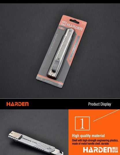 Estilete Profissional HARDEN 18 mm (3/4”) em Liga de Zinco Reforçada