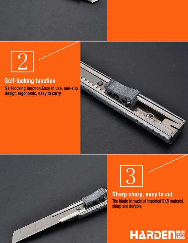 Estilete Profissional HARDEN 18 mm (3/4”) em Liga de Zinco Reforçada