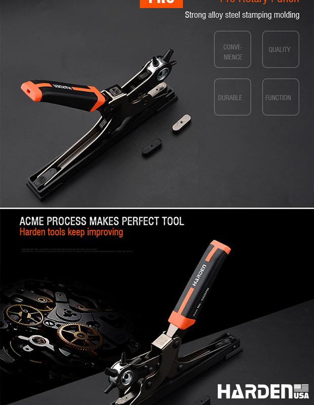 Alicate Vazador Rotativo 250 mm Harden – Aço Carbono Temperado com Múltiplos Furos para Couro, Lonas e Tecidos