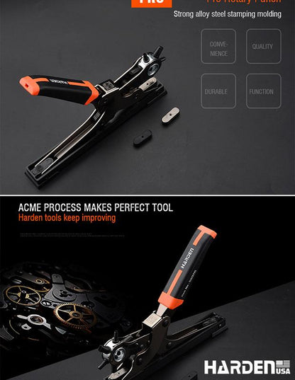 Alicate Vazador Rotativo 250 mm Harden – Aço Carbono Temperado com Múltiplos Furos para Couro, Lonas e Tecidos