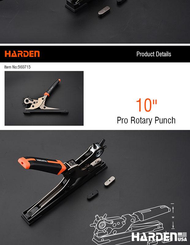 Alicate Vazador Rotativo 250 mm Harden – Aço Carbono Temperado com Múltiplos Furos para Couro, Lonas e Tecidos