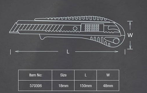 Estilete de Lâmina Segmentada 18 mm HARDEN – Corpo Reforçado em Metal e Plástico de Alta Resistência