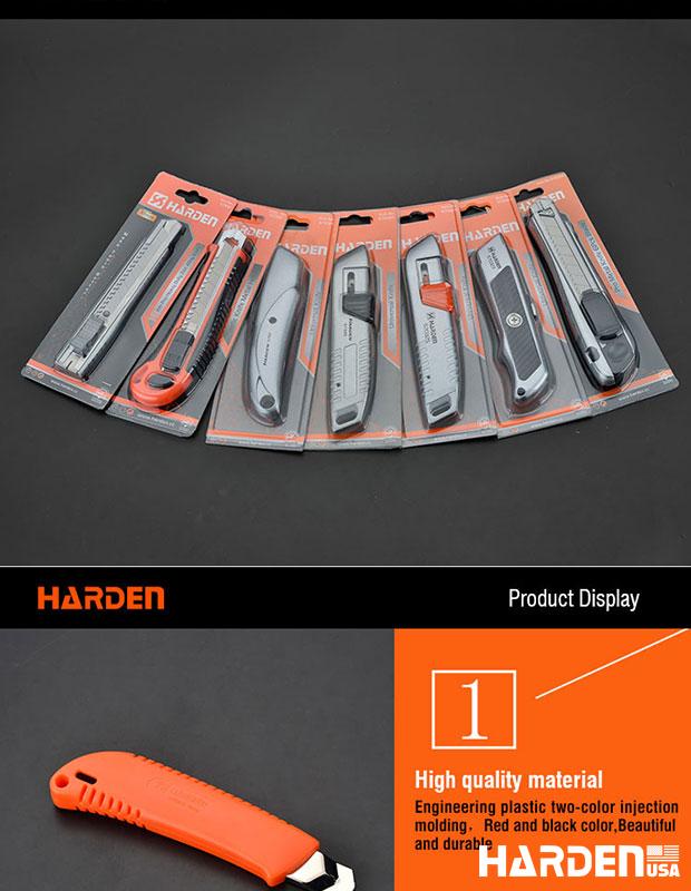 Estilete de Lâmina Segmentada 18 mm HARDEN – Corpo Reforçado em Metal e Plástico de Alta Resistência