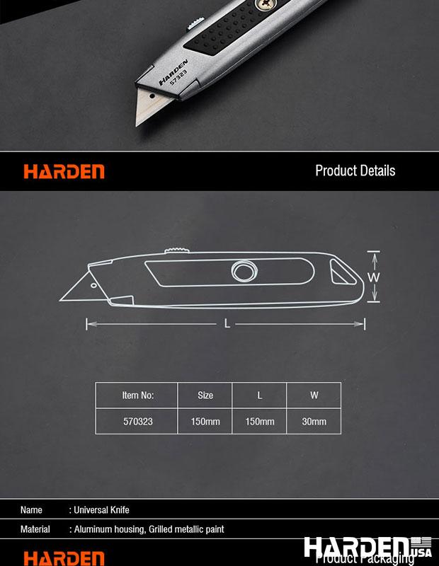 Estilete Universal HARDEN 18 mm (3/4”) em Liga de Zinco Reforçada