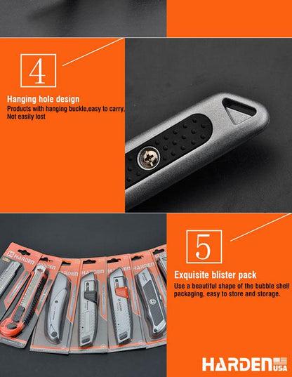 Estilete Universal HARDEN 18 mm (3/4”) em Liga de Zinco Reforçada