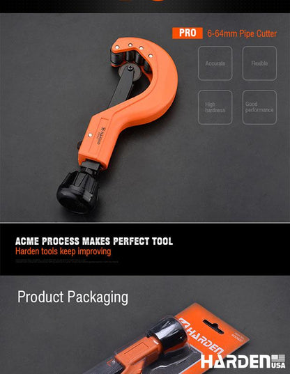 Cortador de Tubos 6–64 mm HARDEN – Corpo em Liga de Alumínio e Lâmina HSS