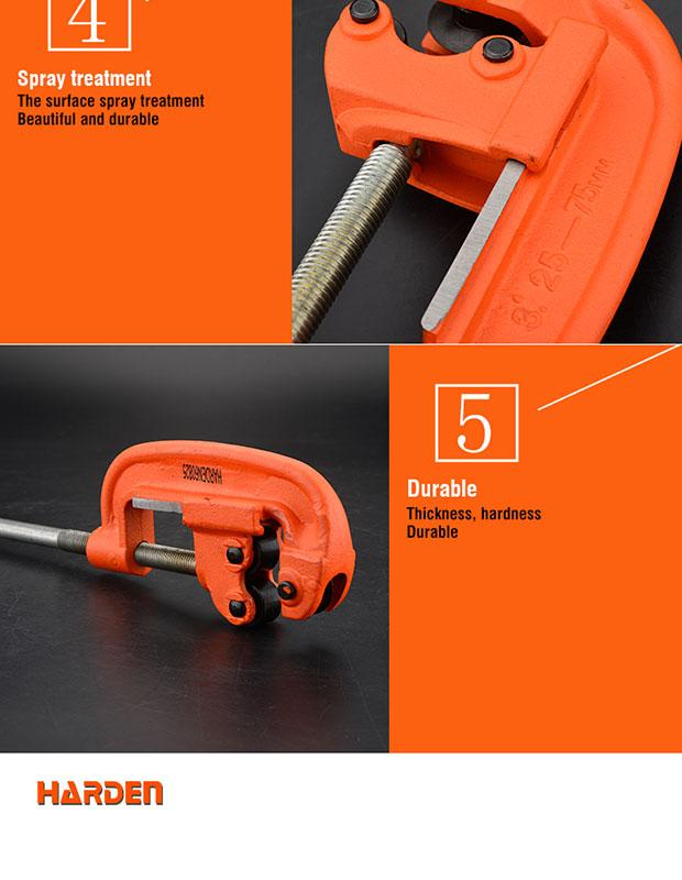 Cortador de Tubo Reforçado HARDEN 12–75mm (1/2"–3") com Lâmina em Aço 65Mn