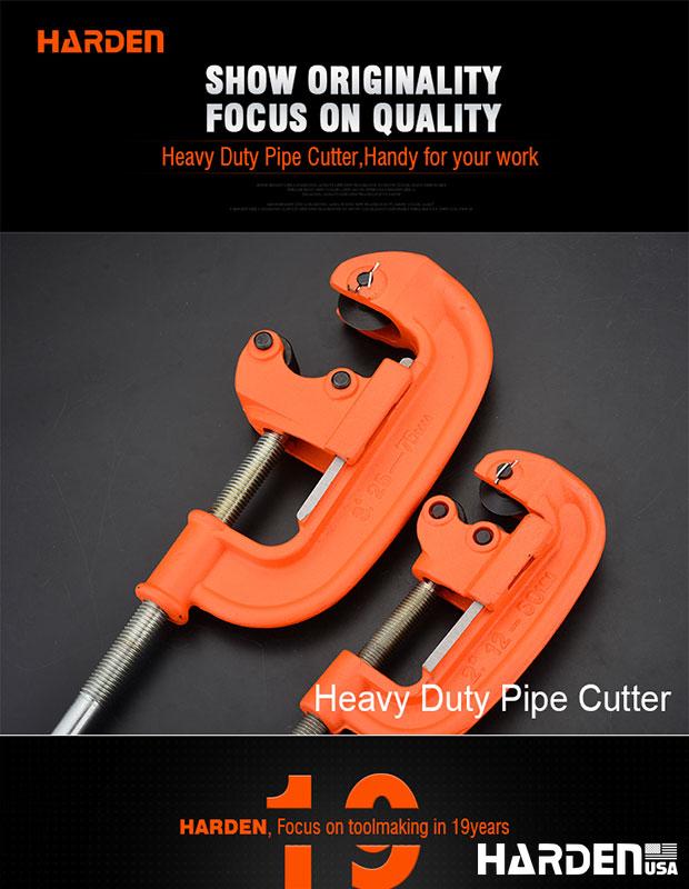 Cortador de Tubo Reforçado HARDEN 12–75mm (1/2"–3") com Lâmina em Aço 65Mn