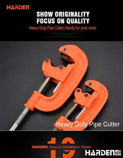 Cortador de Tubo Reforçado HARDEN 12–75mm (1/2"–3") com Lâmina em Aço 65Mn