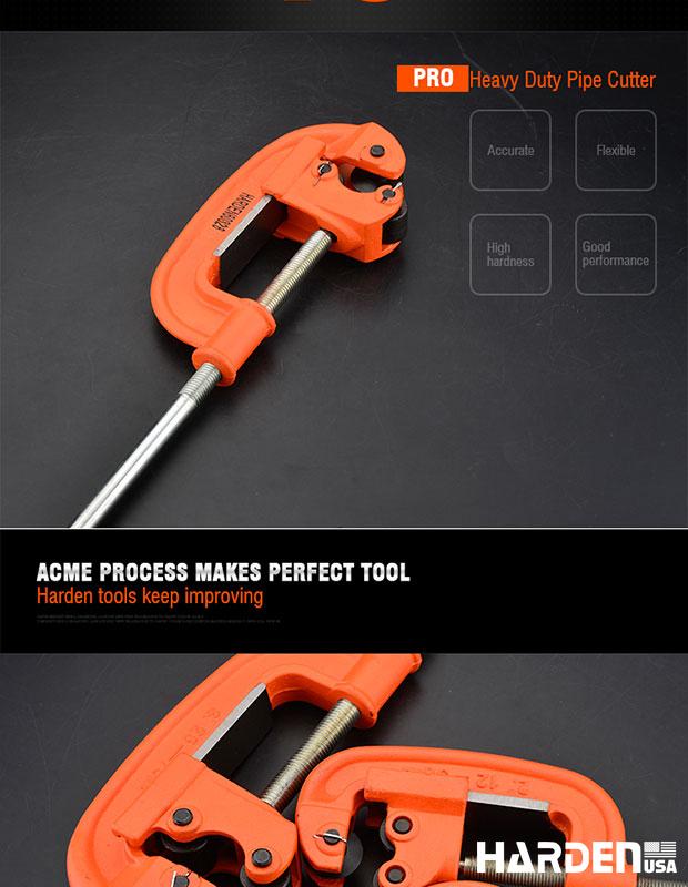 Cortador de Tubo Reforçado HARDEN 12–75mm (1/2"–3") com Lâmina em Aço 65Mn