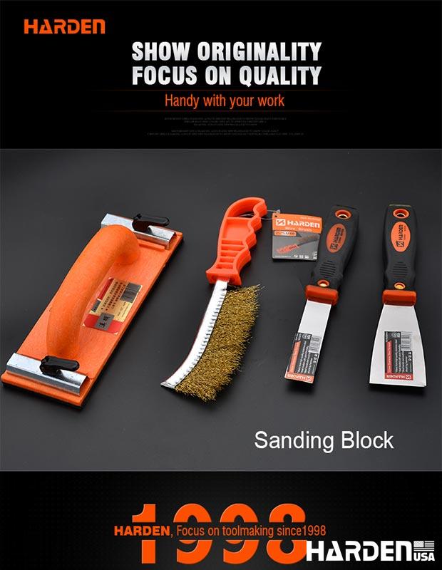 Bloco de Lixamento 230x80mm HARDEN – Ideal para Madeira e Paredes