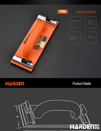 Bloco de Lixamento 230x80mm HARDEN – Ideal para Madeira e Paredes