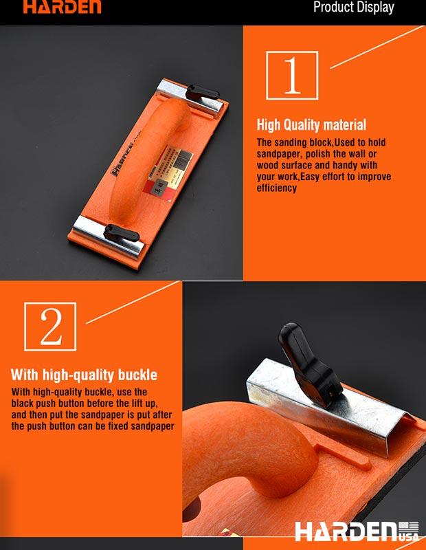 Bloco de Lixamento 230x80mm HARDEN – Ideal para Madeira e Paredes