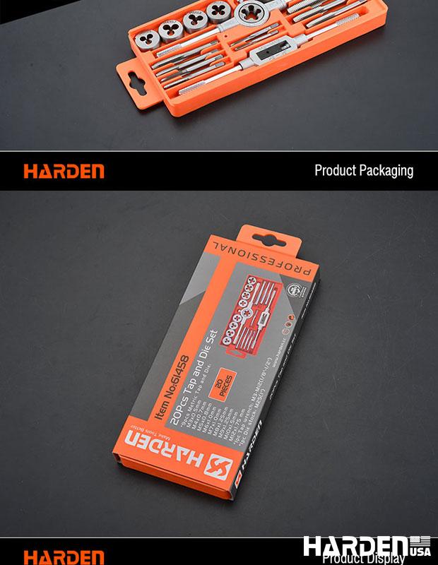 Jogo de Macho e Coquete HARDEN 20 Peças – Corte e Recuperação de Rosca com Precisão Profissional