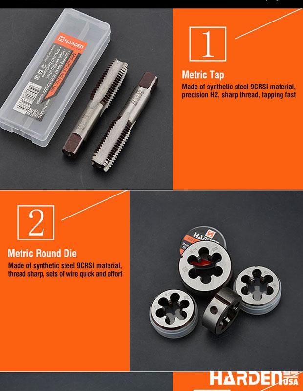 Jogo de Macho e Coquete HARDEN 20 Peças – Corte e Recuperação de Rosca com Precisão Profissional