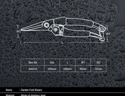 Tesoura de Jardinagem HARDEN 200 mm (8”) – Lâmina Forjada em Aço Inoxidável com Cabo em Liga de Zinco e Revestimento em PVC
