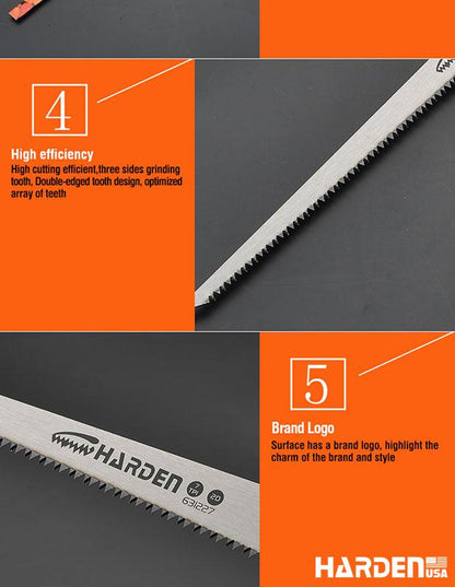 Serrote Manual 300 mm HARDEN – Lâmina em Aço #65Mn Temperado e Cabo TPR Antiderrapante