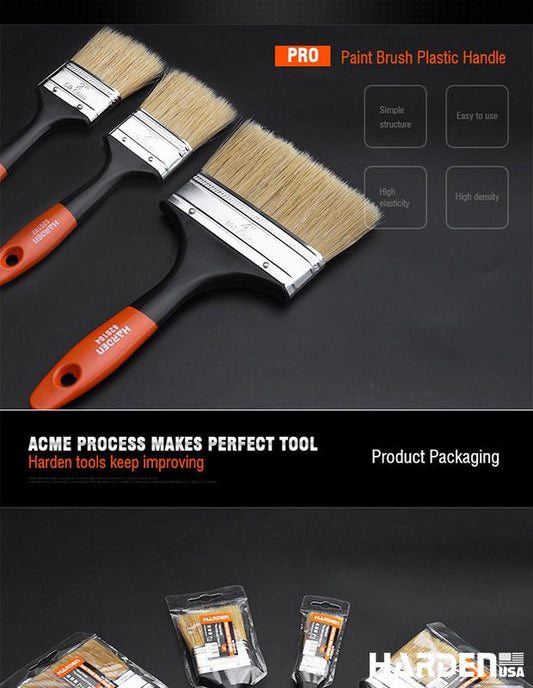 Pincel de Cerdas Brancas HARDEN com Cabo Plástico para Pintura