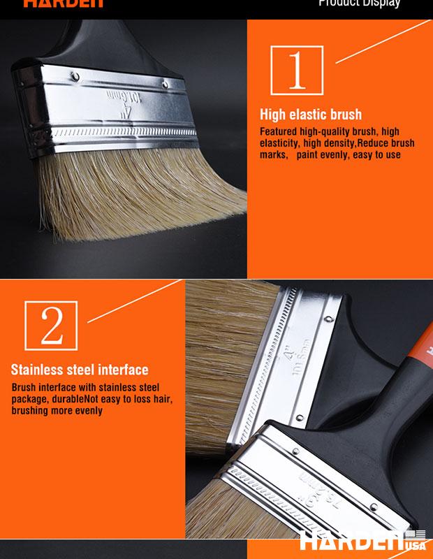 Pincel de Cerdas Brancas HARDEN com Cabo Plástico para Pintura