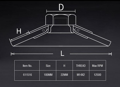 Escova Cônica de Aço Trançado 100 mm (M14 × 2.0) HARDEN – Remoção de Ferrugem, Tinta e Verniz