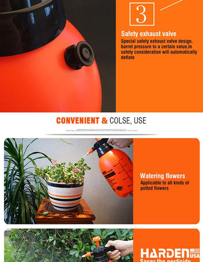 Pulverizador de Pressão 5L HARDEN, Pulverização Precisa com Válvula de Metal