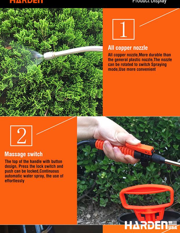 Pulverizador de Pressão 5L HARDEN, Pulverização Precisa com Válvula de Metal