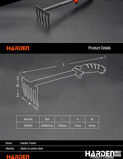 Pazinha de Jardinagem HARDEN 350 mm em Aço Carbono com Cabo Emborrachado