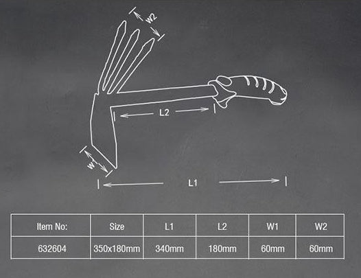 Enxada Combinada 340 x 180 mm HARDEN em Aço Carbono Temperado com Cabo Ergonômico