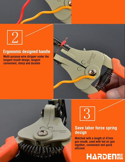 Alicate Decapador Automático de Fios HARDEN 175 mm para Cabos até 3,2 mm