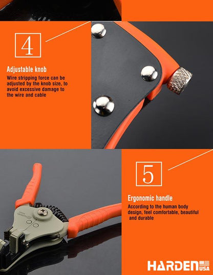 Alicate Decapador Automático de Fios HARDEN 175 mm para Cabos até 3,2 mm