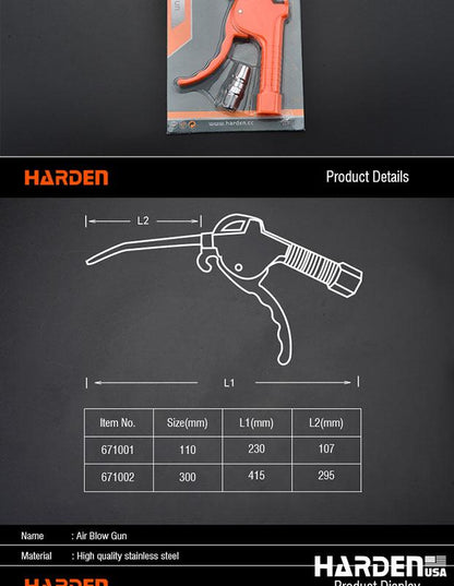 HARDEN Pistola de Ar Comprimido de Alta Pressão – Corpo Inoxidável e Alta Durabilidade