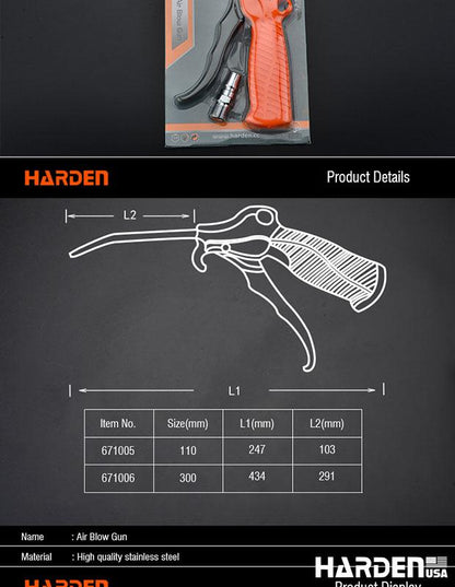 Pistola de Ar Comprimido HARDEN Alta Pressão para Limpeza Profissional