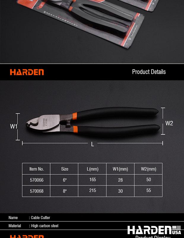 Alicate Corta Cabo HARDEN para Cabos de Cobre e Alumínio – Uso Profissional