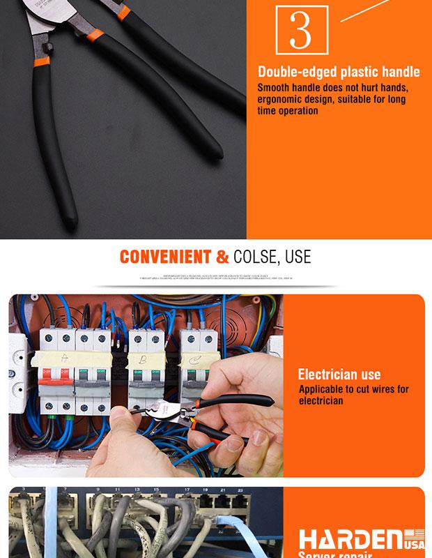 Alicate Corta Cabo HARDEN para Cabos de Cobre e Alumínio – Uso Profissional