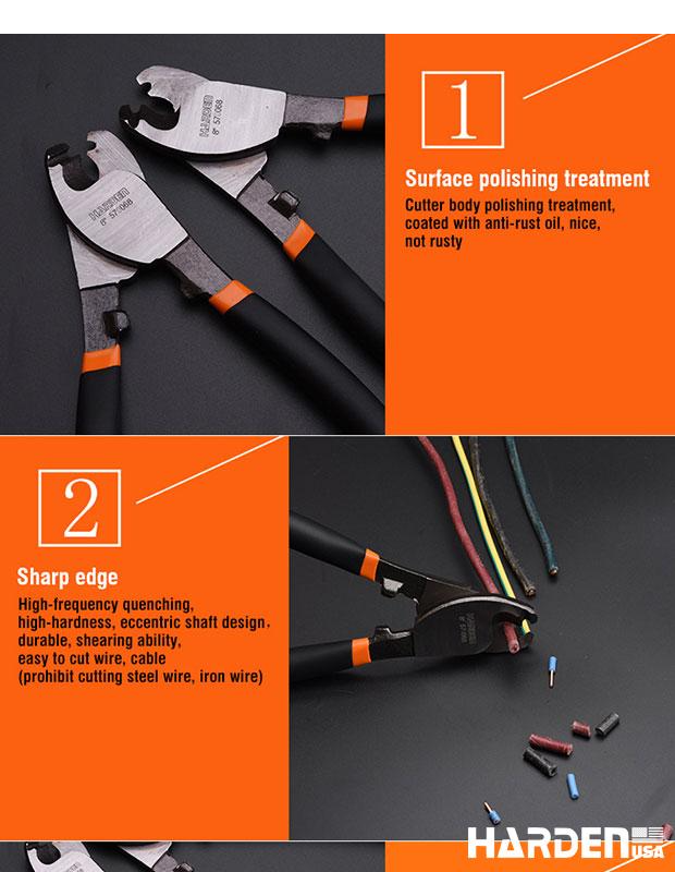 Alicate Corta Cabo HARDEN para Cabos de Cobre e Alumínio – Uso Profissional