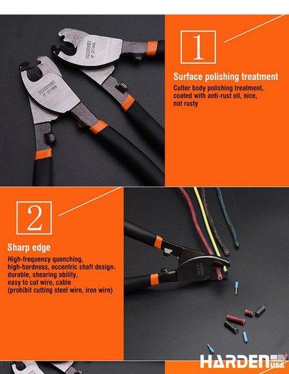Alicate Corta Cabo HARDEN para Cabos de Cobre e Alumínio – Uso Profissional