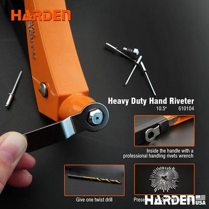 Alicate Rebitador 10,5'' Pro HARDEN para Rebites de 2,4 a 4,8mm