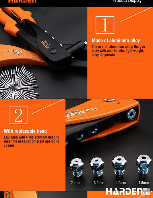 Alicate Rebitador 10,5'' Pro HARDEN para Rebites de 2,4 a 4,8mm