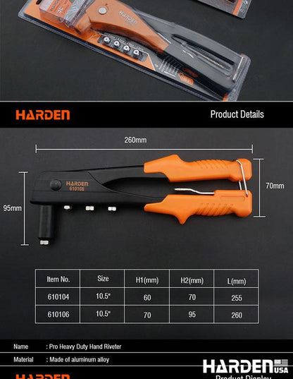 Alicate Rebitador 10,5" Harden – Corpo em Aço Resistente e Cabo Confortável