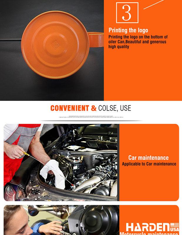 HARDEN Lubrificador Metálico 500 ml com Bico Flexível e Bomba de Latão