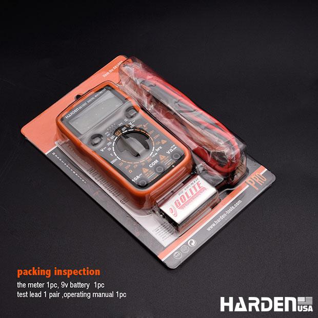 Multímetro Digital Harden Profissional CAT II 600V com Display LCD e Funções Avançadas