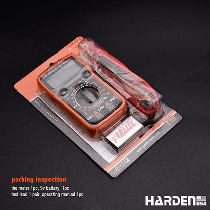 Multímetro Digital Harden Profissional CAT II 600V com Display LCD e Funções Avançadas