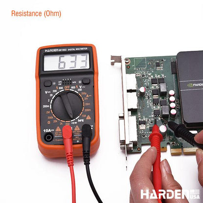 Multímetro Digital Harden Profissional CAT II 600V com Display LCD e Funções Avançadas