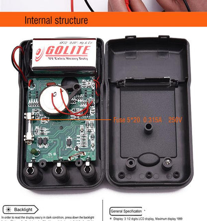 Multímetro Digital Harden Profissional CAT II 600V com Display LCD e Funções Avançadas