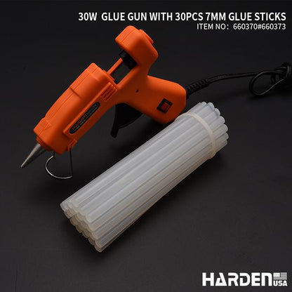 Pistola de Cola Quente e Bastões de Reposição Harden – 30W, 60–100W e Bastões 150 mm e 200 mm