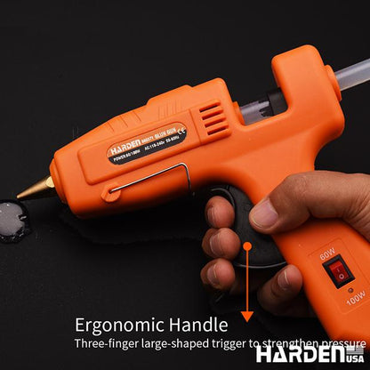 Pistola de Cola Quente e Bastões de Reposição Harden – 30W, 60–100W e Bastões 150 mm e 200 mm