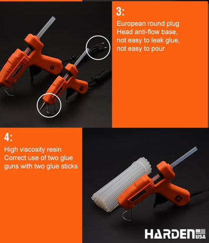 Pistola de Cola Quente e Bastões de Reposição Harden – 30W, 60–100W e Bastões 150 mm e 200 mm