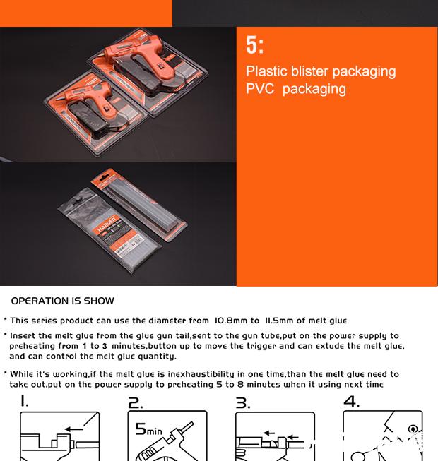 Pistola de Cola Quente e Bastões de Reposição Harden – 30W, 60–100W e Bastões 150 mm e 200 mm