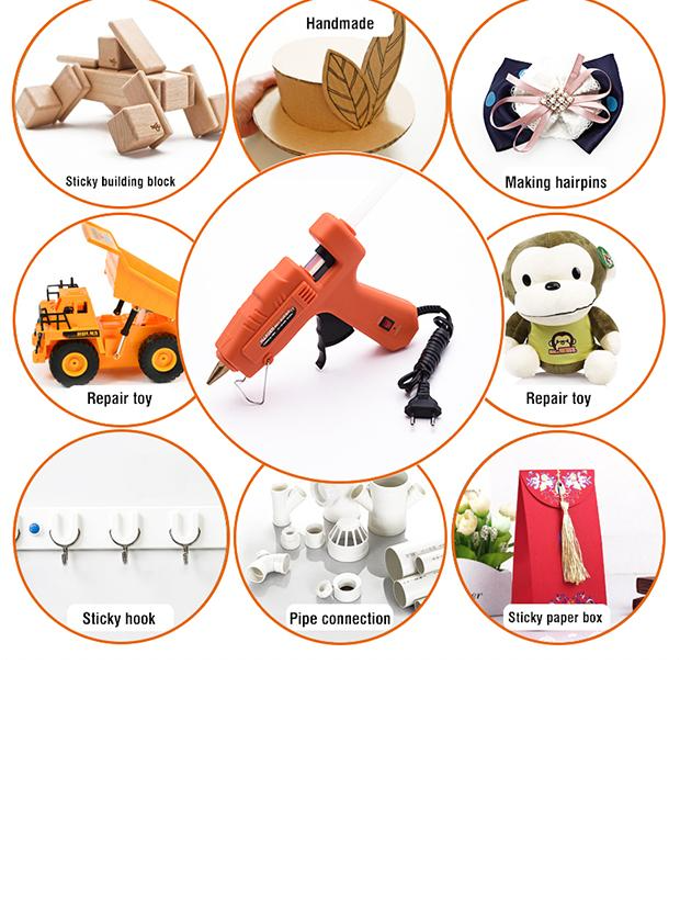 Pistola de Cola Quente e Bastões de Reposição Harden – 30W, 60–100W e Bastões 150 mm e 200 mm